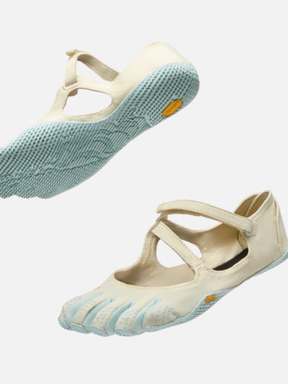 Vibram FiveFingers Women’s Mary Jane Toe Shoes — white/baby blue